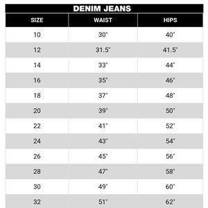 Waist sizes and inseams